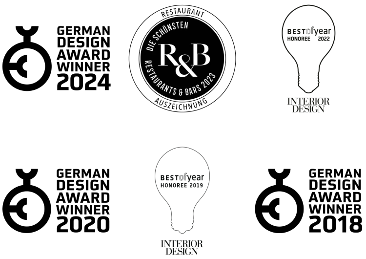 gewonnene Designauszeichnungen von Kitzig Identities GmbH der letzten Jahre