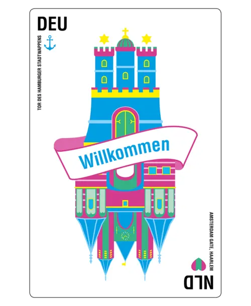 Aufgeschlagene Broschüre mit einem Bild eines modernen Bettes links und Detailaufnahmen von Polsterstoffen in verschiedenen Farben und Texturen rechts.
