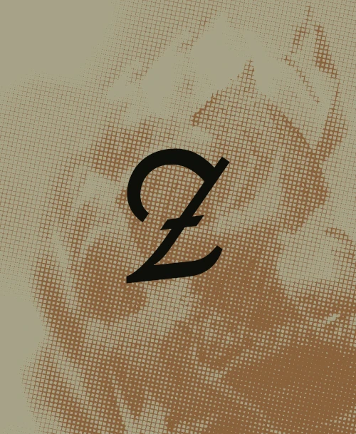 Grafisches Zenz-Logo auf strukturierter Fläche mit rasterartigem Hopfenmotiv – modernes Wirtshausdesign mit traditionellem Bezug zur Bierkultur und regionaler Handwerksästhetik.        ChatGPT fragen